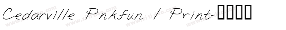 Cedarville Pnkfun 1 Print字体转换
